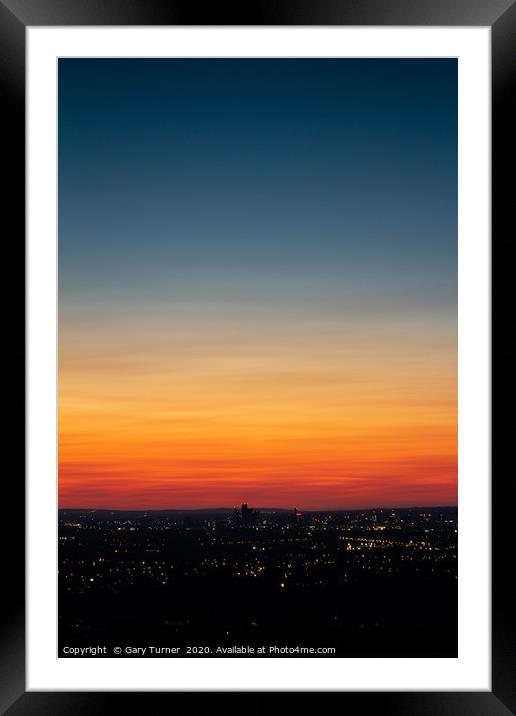 Manchester Sunset I Framed Mounted Print by Gary Turner