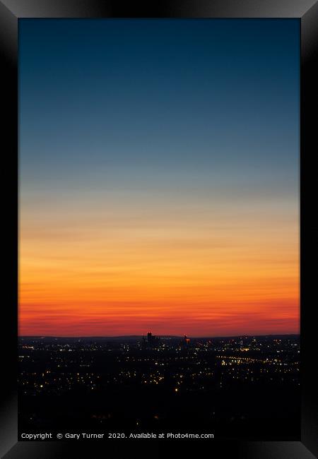 Manchester Sunset I Framed Print by Gary Turner