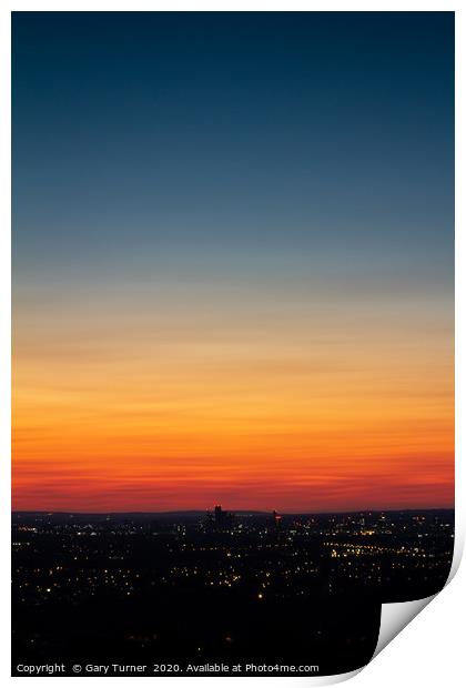 Manchester Sunset I Print by Gary Turner