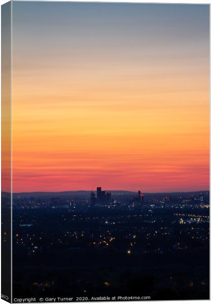 Manchester Sunset II Canvas Print by Gary Turner