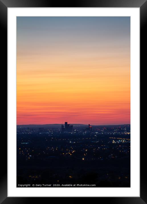 Manchester Sunset II Framed Mounted Print by Gary Turner
