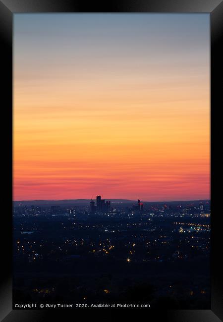 Manchester Sunset II Framed Print by Gary Turner