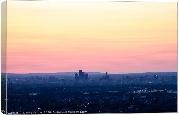 Manchester Sunset III Canvas Print by Gary Turner