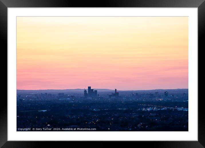 Manchester Sunset III Framed Mounted Print by Gary Turner
