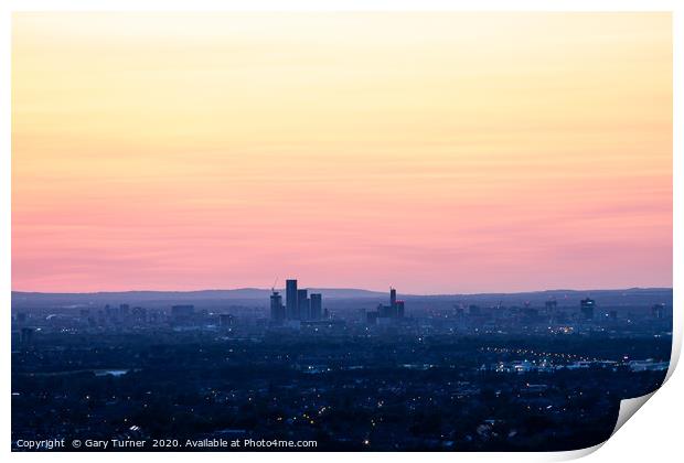 Manchester Sunset III Print by Gary Turner