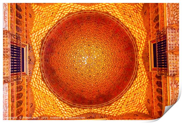 Orange Mosaic Celing Ambassador Room Alcazar Royal Print by William Perry