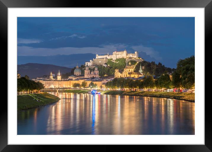  Salzburg at dusk Framed Mounted Print by peter schickert