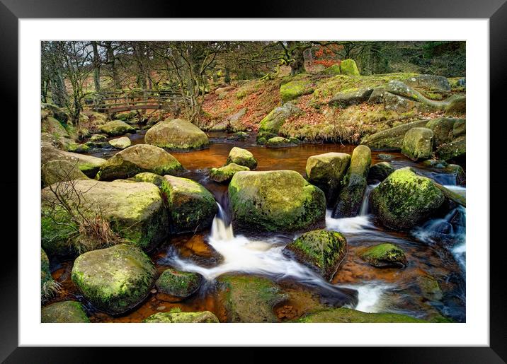 Burbage Brook at Padley Gorge                      Framed Mounted Print by Darren Galpin
