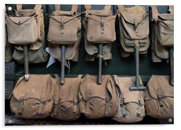 Vintage Military Bags  Acrylic by Jacqui Farrell
