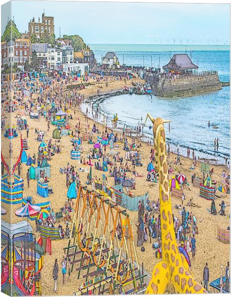 Viking Bay beach fun Canvas Print by Ernie Jordan
