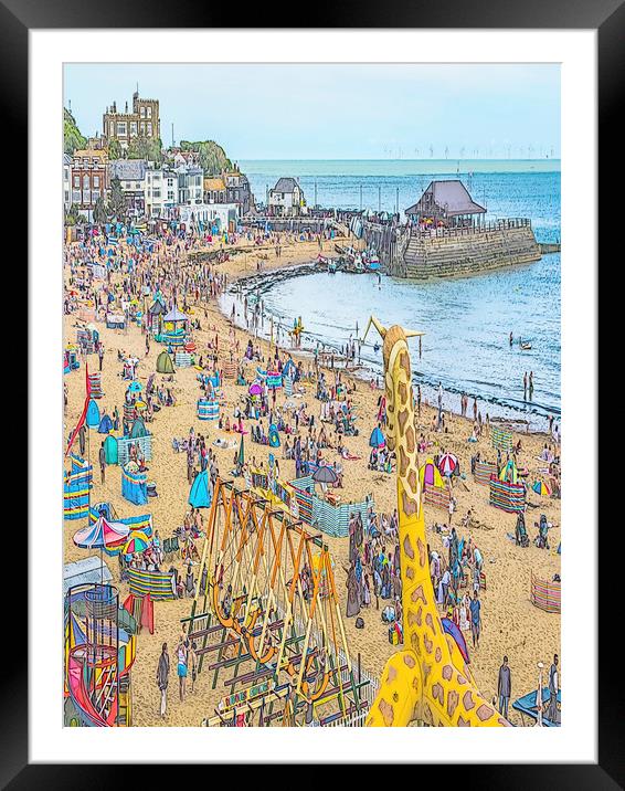 Viking Bay beach fun Framed Mounted Print by Ernie Jordan