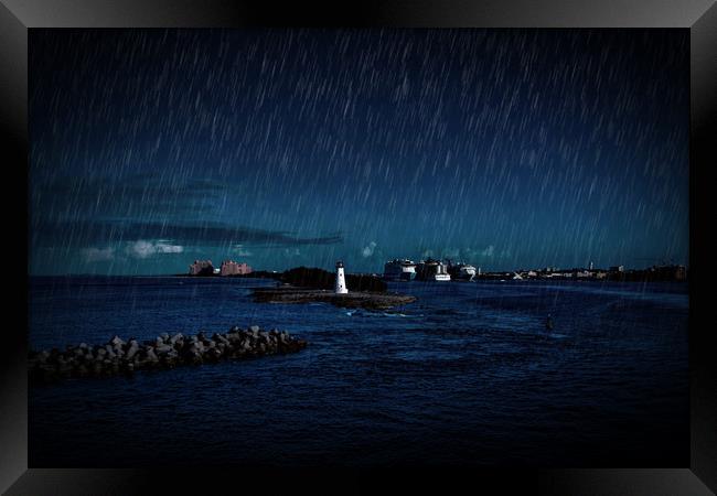 Night Rain at Nassau Framed Print by Darryl Brooks