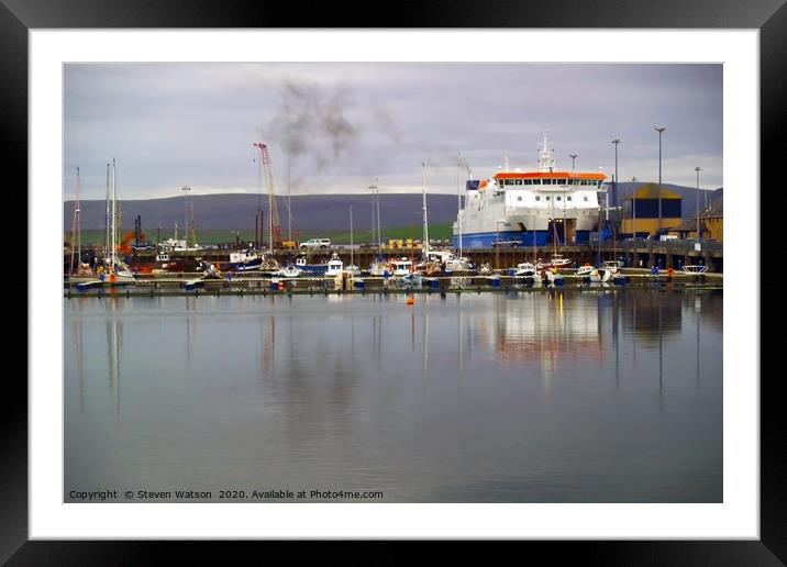 Ferry Framed Mounted Print by Steven Watson