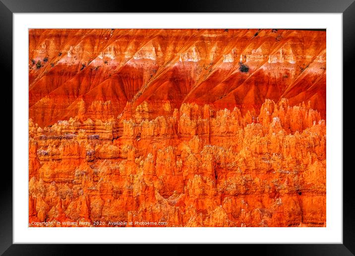 Amphitheater Abstract Hoodoos Bryce Canyon Utah Framed Mounted Print by William Perry