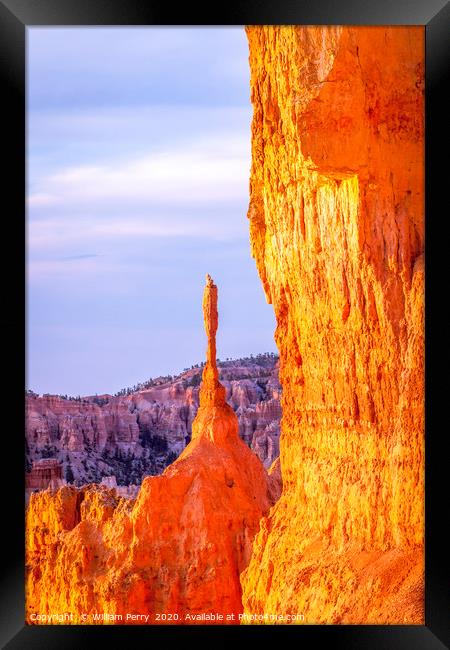Thin Hoodoo Bryce Canyon National Park Utah Framed Print by William Perry