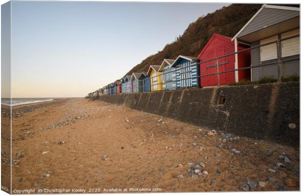 Cromer beach huts Canvas Print by Christopher Keeley