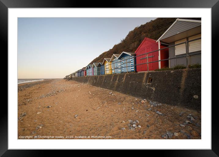 Cromer beach huts Framed Mounted Print by Christopher Keeley