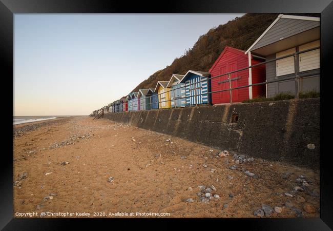 Cromer beach huts Framed Print by Christopher Keeley