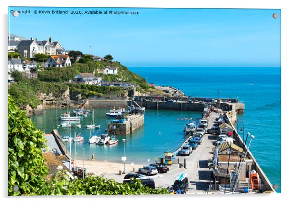 Newquay Habour Cornwall Acrylic by Kevin Britland