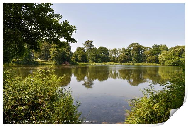 Summer at Holkham lake Print by Christopher Keeley