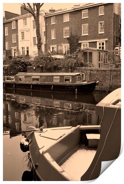 Narrow Boats Regent's Canal Camden London Print by Andy Evans Photos
