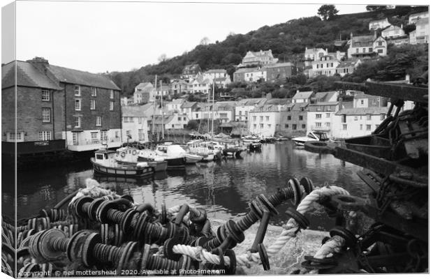 Early Morning In The Cornish Village Of Polperro Canvas Print by Neil Mottershead
