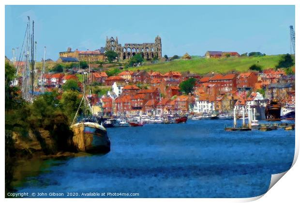  Whitby from the Esk  Print by John Gibson