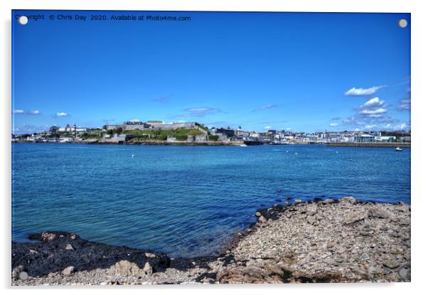 Plymouth From Mount Batten Acrylic by Chris Day