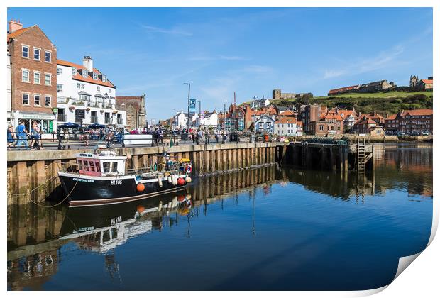 Fishing boat in Whitby harbour Print by Jason Wells