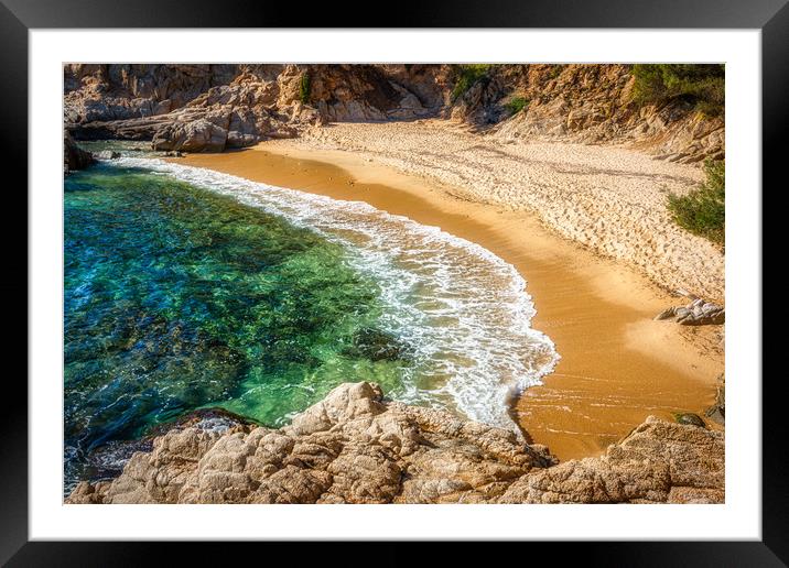 Nice bay in Spanish Costa Brava, turquoise water b Framed Mounted Print by Arpad Radoczy