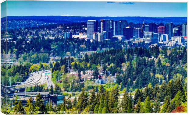 Houses City Center Bellevue Washington Canvas Print by William Perry