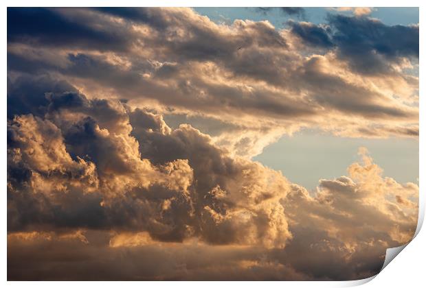 Colorful cloudy sky at sunset. Print by Arpad Radoczy