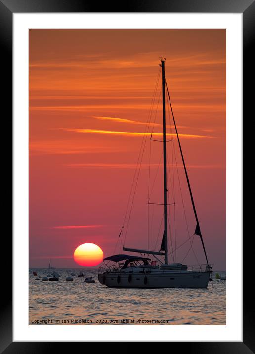 Sunset ovet the Adriatic Sea Framed Mounted Print by Ian Middleton