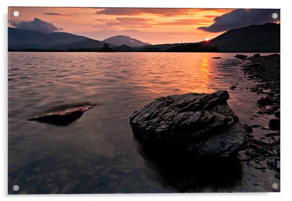 Sunrise at Derwent Water, Cumbria Acrylic by David Lewins (LRPS)