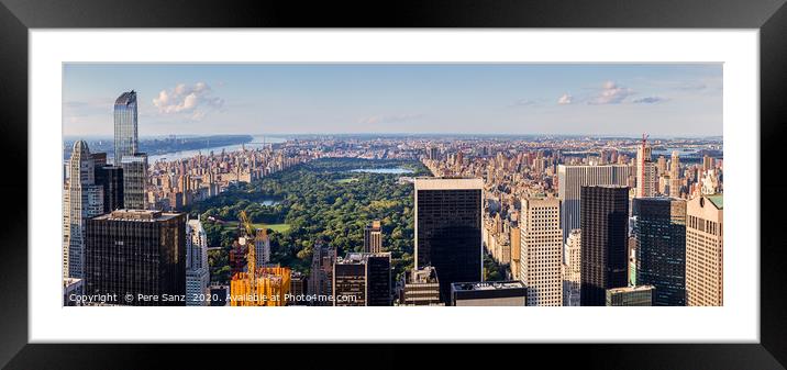 Panoramic Aerial View of Central Park in Ney York Framed Mounted Print by Pere Sanz
