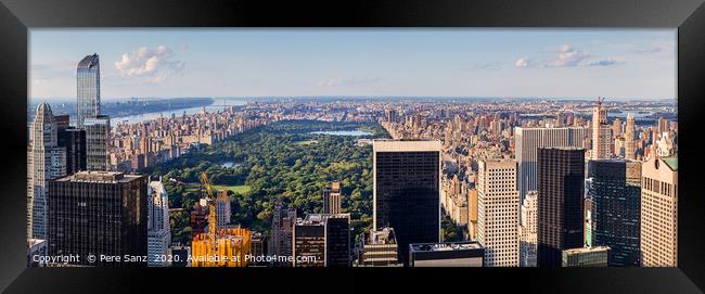 Panoramic Aerial View of Central Park in Ney York Framed Print by Pere Sanz