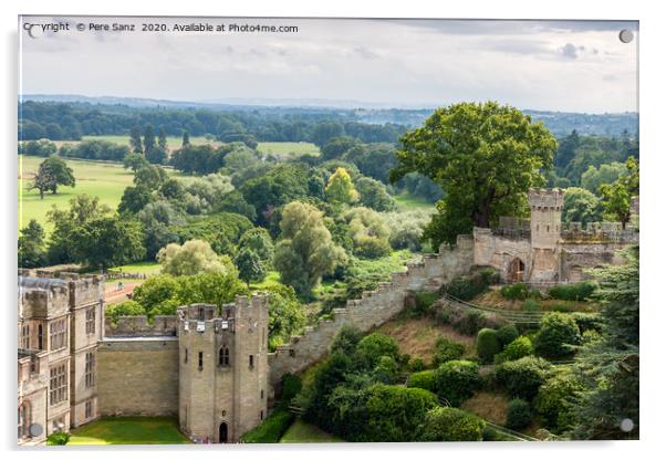  View of Warwick castle   Acrylic by Pere Sanz