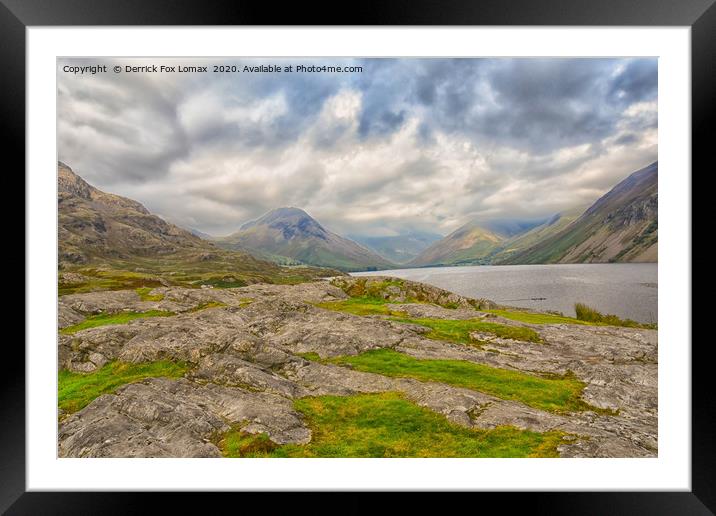 WastWater Lake Cumbria Framed Mounted Print by Derrick Fox Lomax