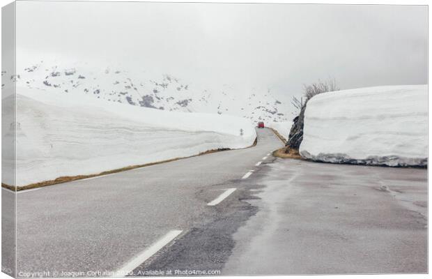 snowy road with ice Canvas Print by Joaquin Corbalan