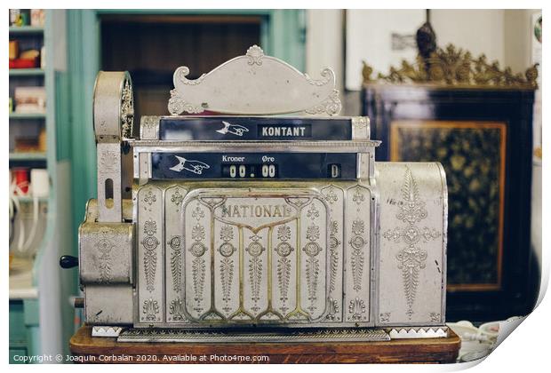 old cash register Print by Joaquin Corbalan