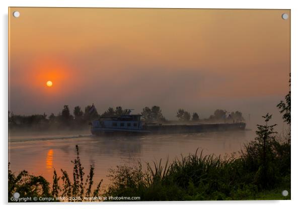 sunrise over the river maas in Holland Acrylic by Chris Willemsen