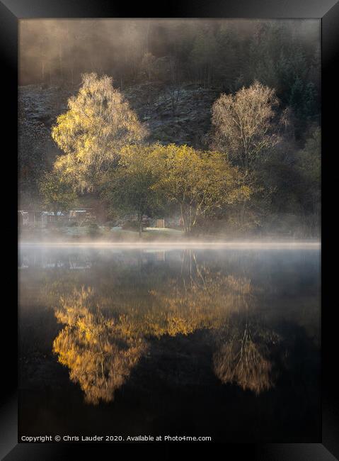 Misty Autumn at Loch Ard, Trossachs Framed Print by Chris Lauder