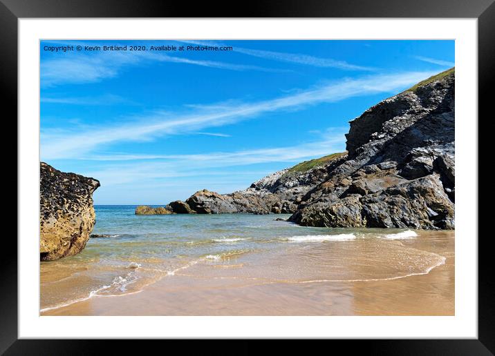 peaceful cornish beach Framed Mounted Print by Kevin Britland