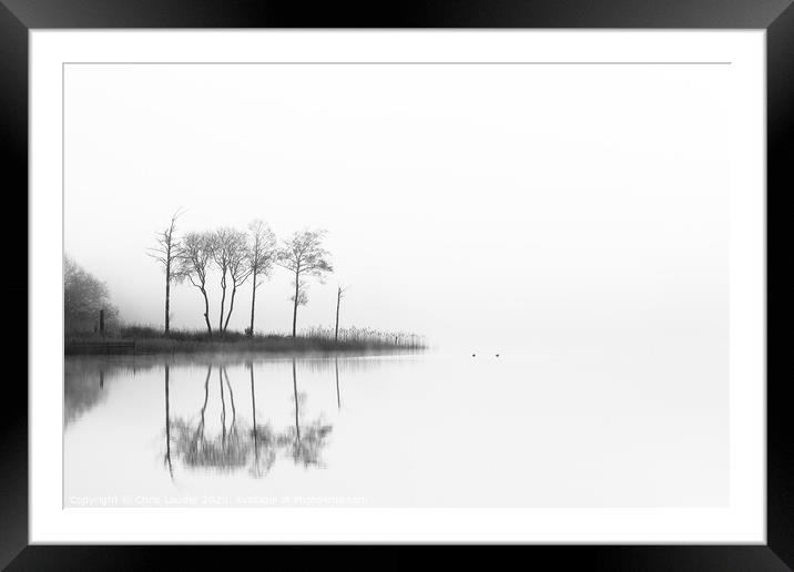 Loch Ard trees Framed Mounted Print by Chris Lauder