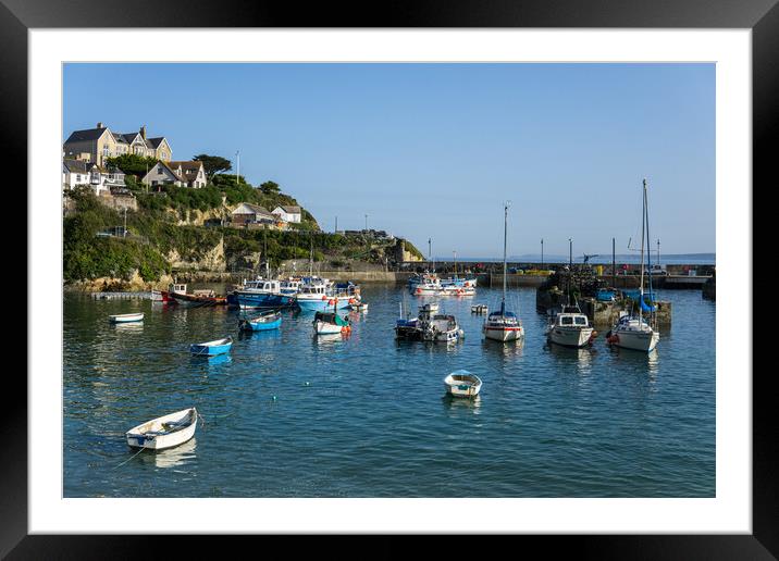 Newquay harbour Cornwall Framed Mounted Print by Tony Twyman