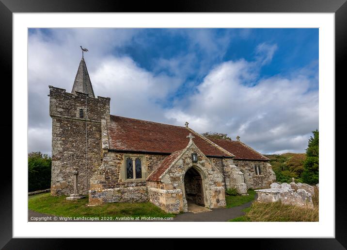 St Peters and St Pauls Church Mottistone Framed Mounted Print by Wight Landscapes