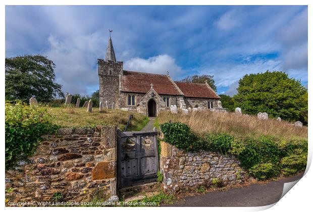 St Peters and St Pauls Parish Church Mottistone Print by Wight Landscapes