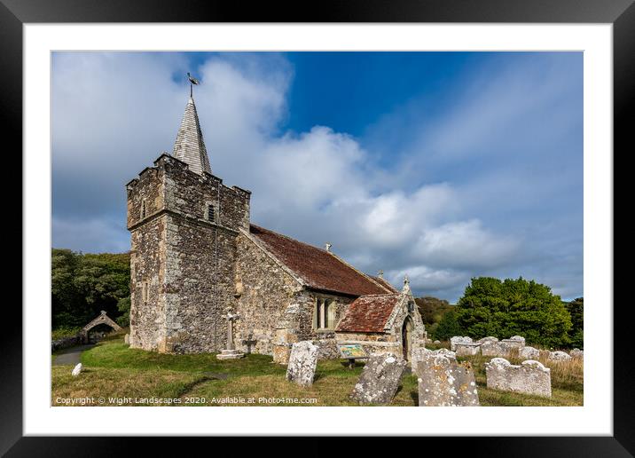 St Peters and St Pauls Church Mottistone  Framed Mounted Print by Wight Landscapes