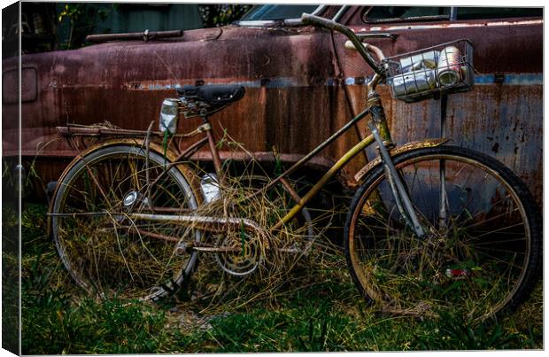 Old Bike with Coke Cans Canvas Print by Darryl Brooks