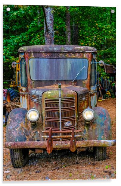 Old Mack Truck Acrylic by Darryl Brooks